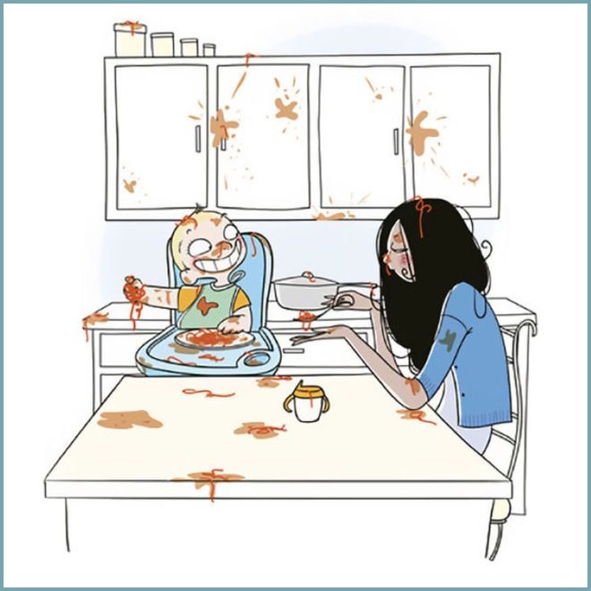 Иллюстрации Натали Джомард о материнстве