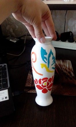 Обычная ваза стала уникальной)) Обычная ваза стала уникальной))