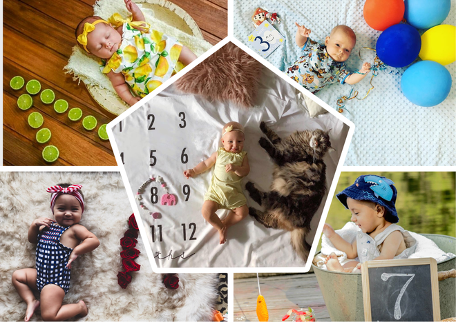 12 идей: детские фотосессии для малыша на каждый месяц