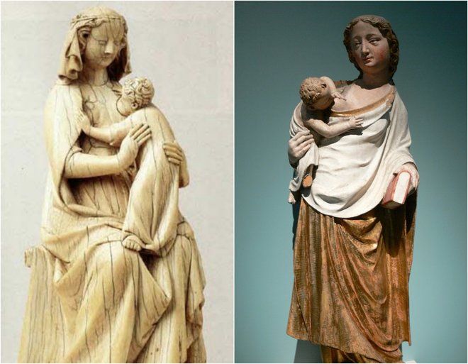 Мадонна с младенцем, конец XIV века.  