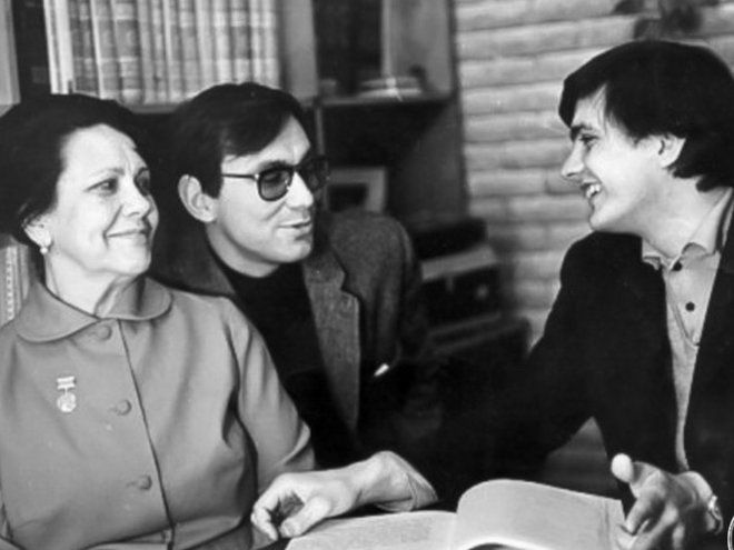 Никита Михалков и Андрей Кончаловский с мамой Натальей Петровной